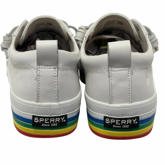 Sperry Crest Vibe Pride Collection Leather Sneakers - Worn 1x - Women’s 10 - Picture 4 of 11